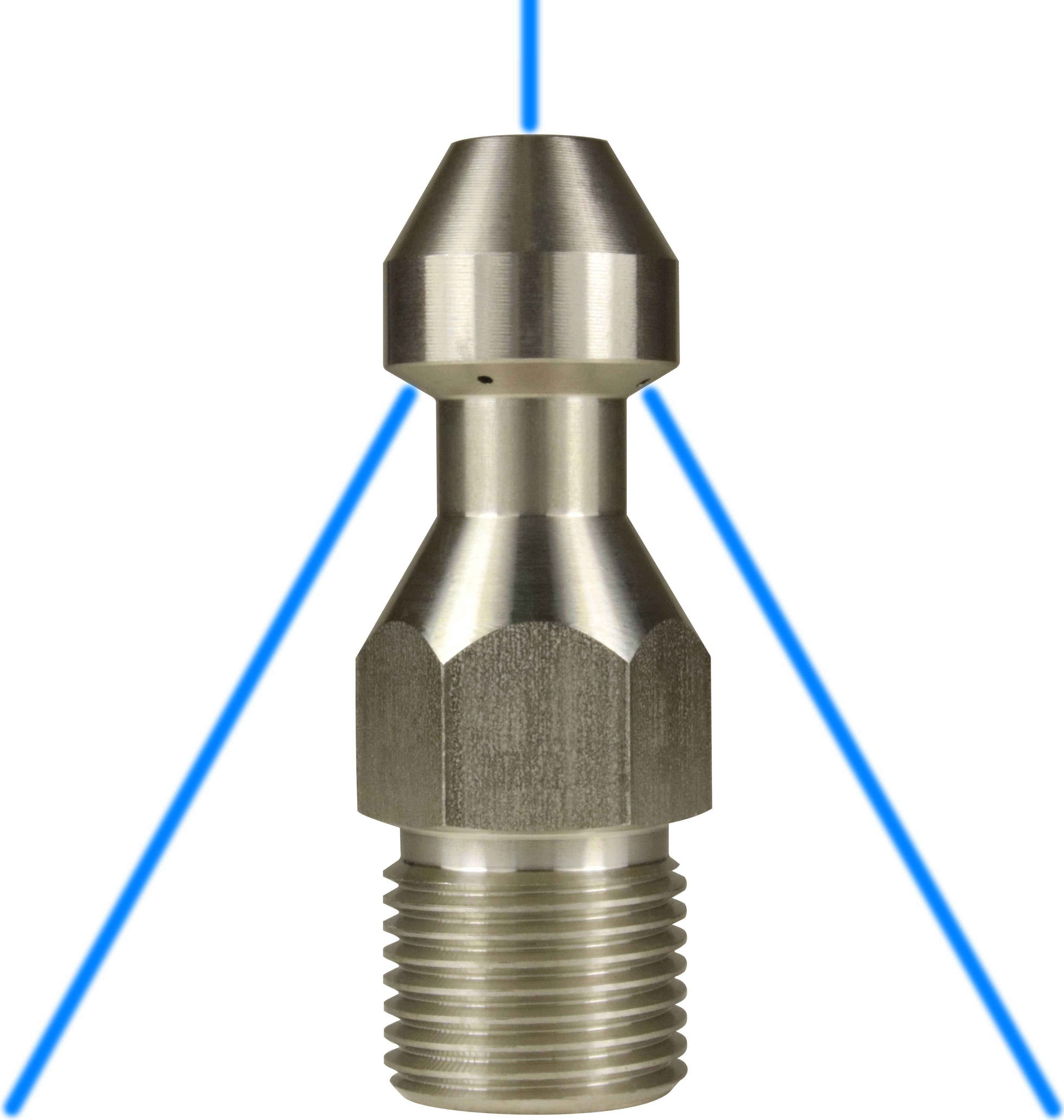 Stainless Steel 1/2” Sewer Jetting Nozzle 4 Rear 1 Forward Jet