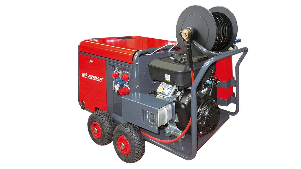 Ehrle HDB1240 Premium Petrol Hot Water Pressure Washer – 180 Bar – 16.7 LPM – with Hose Reel