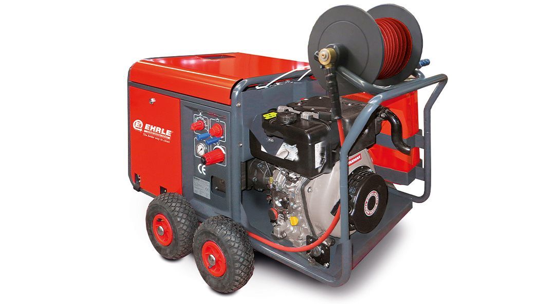Ehrle HDD1240 Premium Diesel Hot Pressure Washer, 180 Bar, 16.7 LPM, with Hose Reel, Electric Start