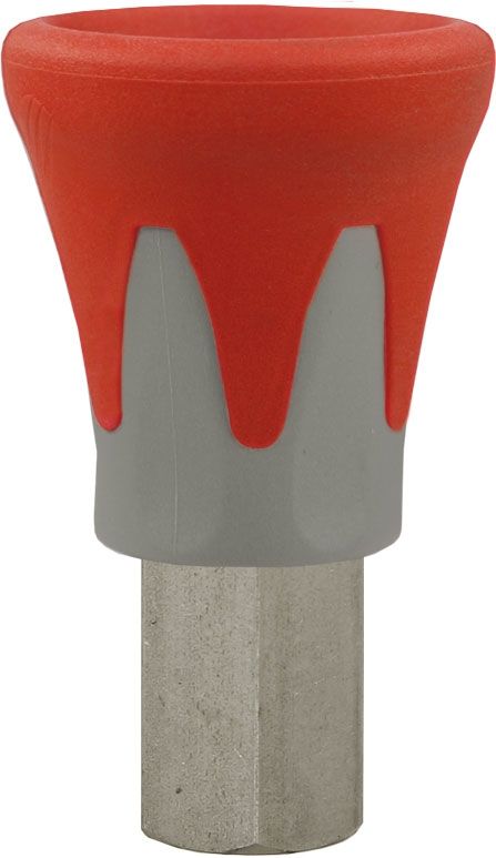 Suttner ST10 Nozzle Protector – 1/4" BSP F x 1/4" BSP F, for Nozzles with Filter, Stainless Steel, 500 Bar, Grey/Red