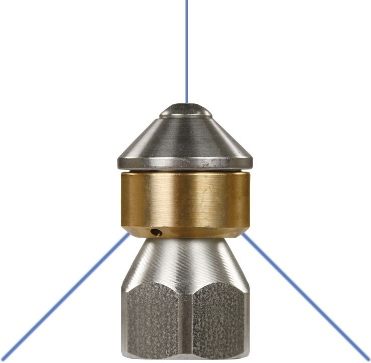 ST49.1 rotating sewer nozzle 3/8 inch female stainless steel size 18