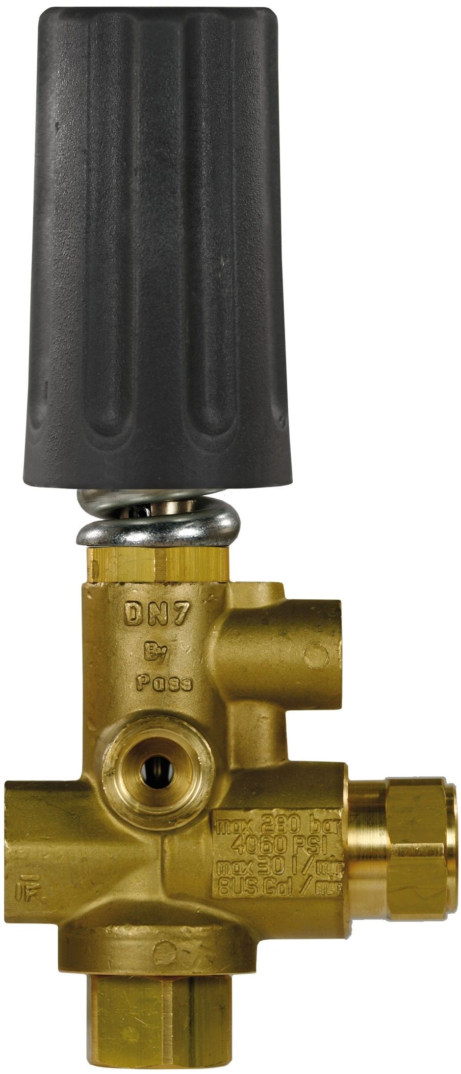 R+M ST280 Unloader with Plugs, 250 Bar, 30 LPM, 3/8" F x 3/8" F