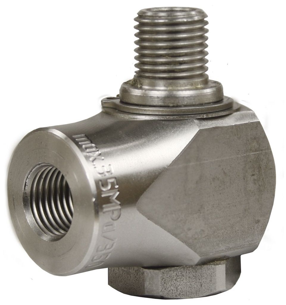 R+M Suttner ST320 Swivel Elbow SS 1/4" F x 1/4" M, 400 Bar
