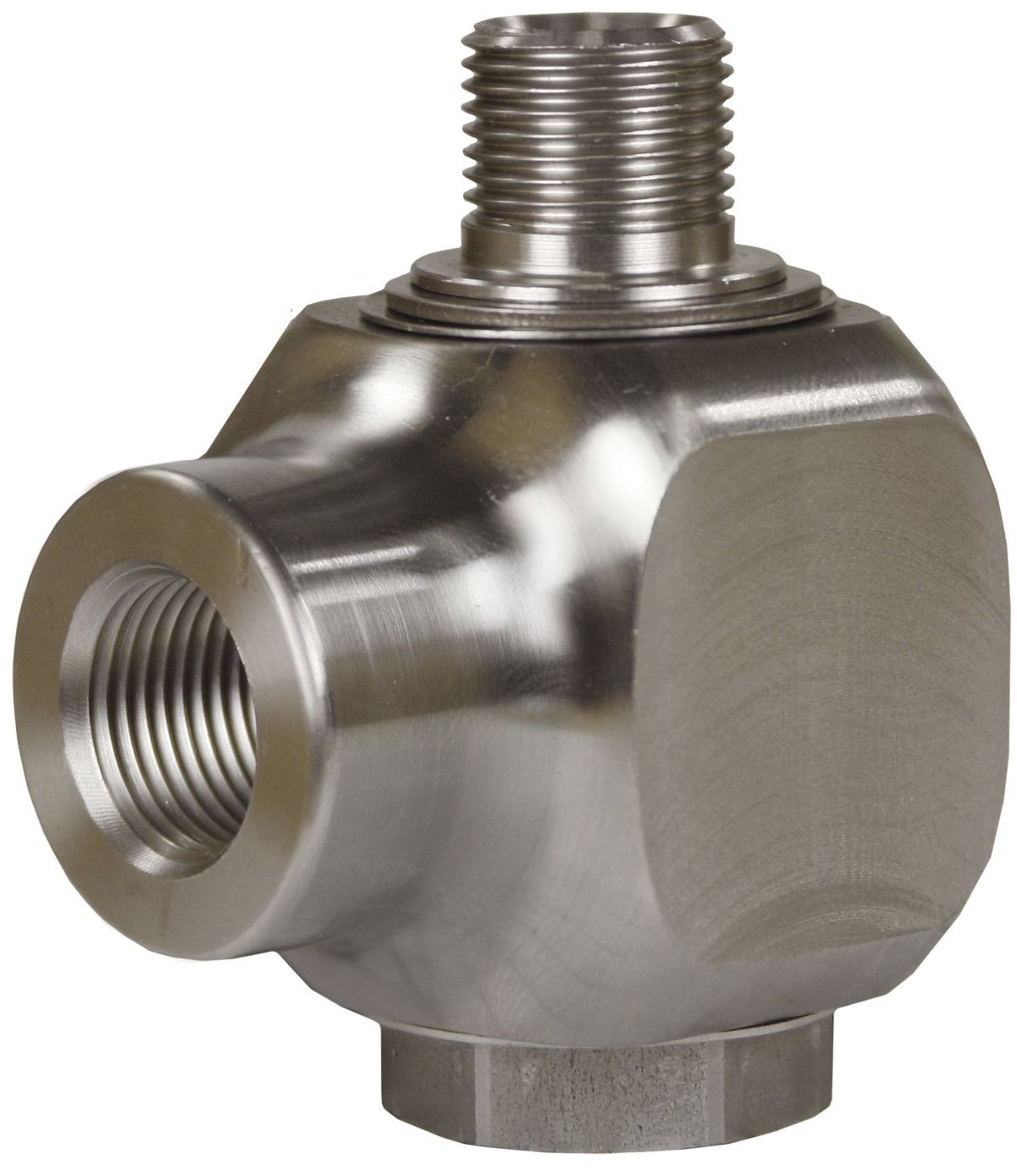 ST322 Stainless Steel Swivel High-Pressure Water Elbow – ⅜" F x ⅜" M, 400 Bar, 90°C