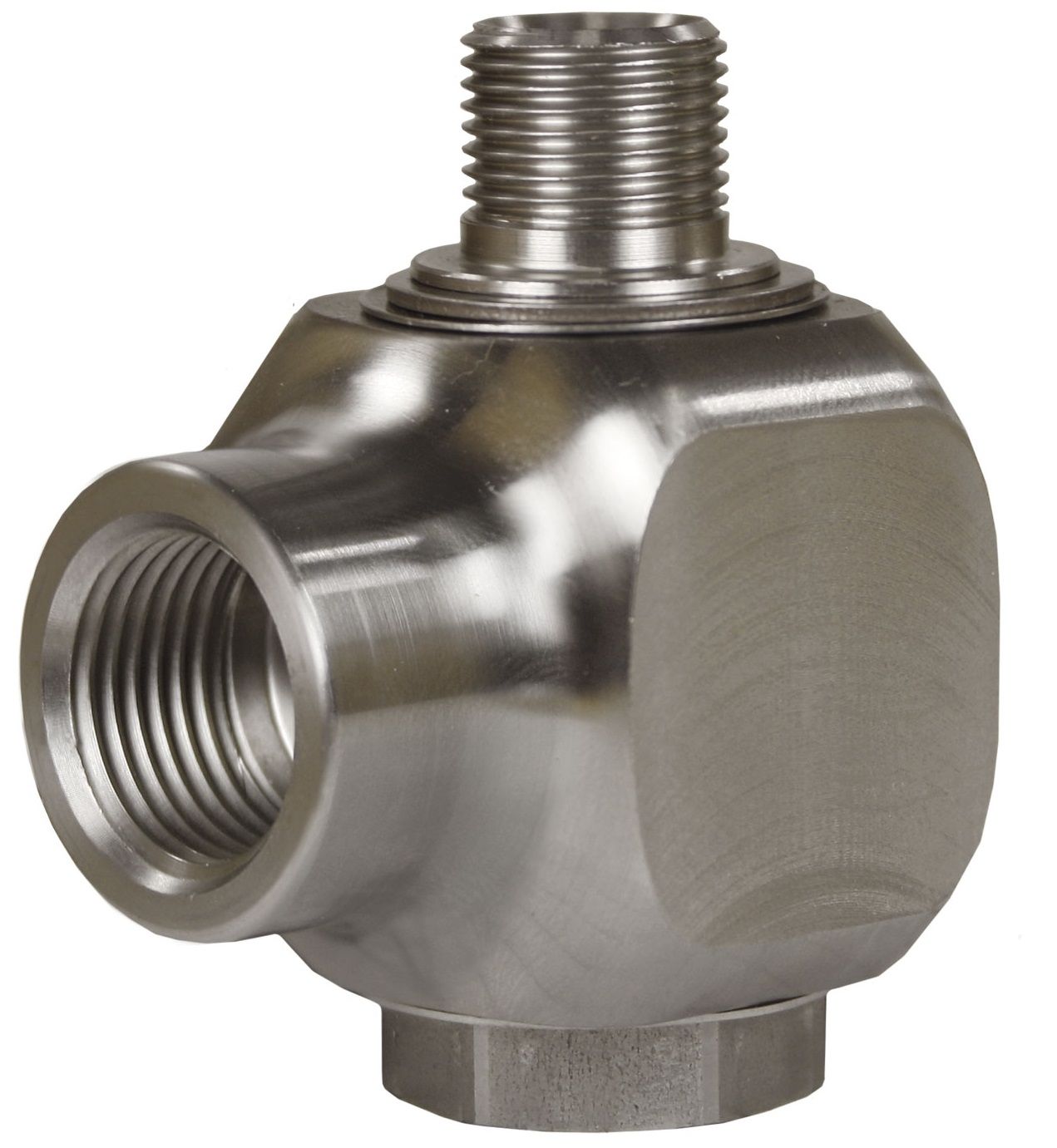 ST322 Stainless Steel Swivel High-Pressure Water Elbow – ½" F x ⅜" M, 300 Bar, 90°C