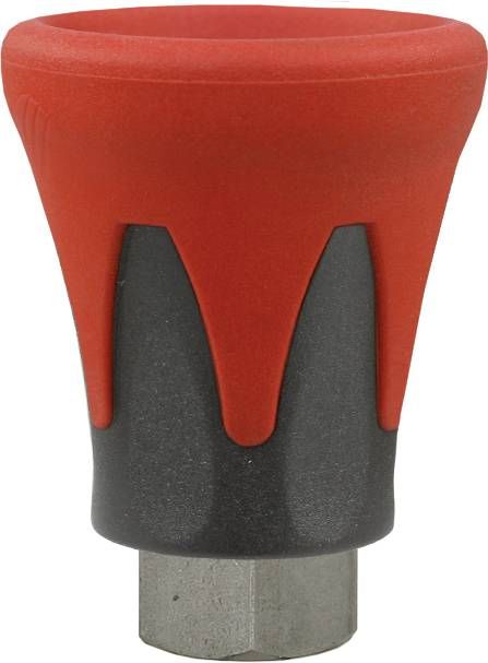 Suttner ST10 Nozzle Protector – 1/4" BSP F x 1/4" BSP F, Zinc Plated Steel, 400 Bar, Black/Red