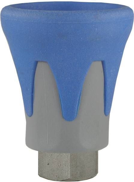 Suttner ST10 Nozzle Protector – 1/4" BSP F x 1/4" BSP F, Stainless Steel, 500 Bar, Grey/Blue