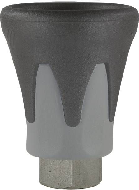 Suttner ST10 Nozzle Protector – 1/4" BSP F x 1/8" F, Stainless Steel, 500 Bar, Grey/Black