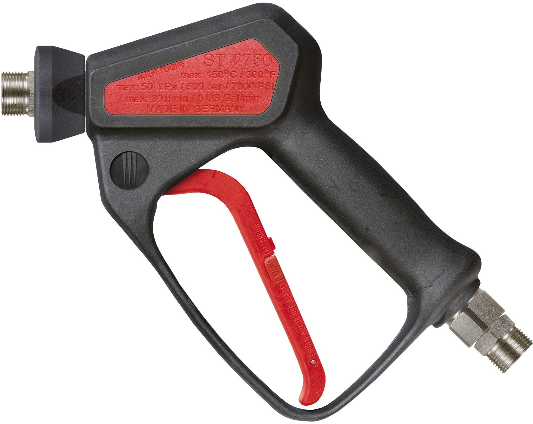 Suttner ST2750 High-Pressure Wash Gun – 500 Bar, M22 Male Inlet x M22 Male Outlet