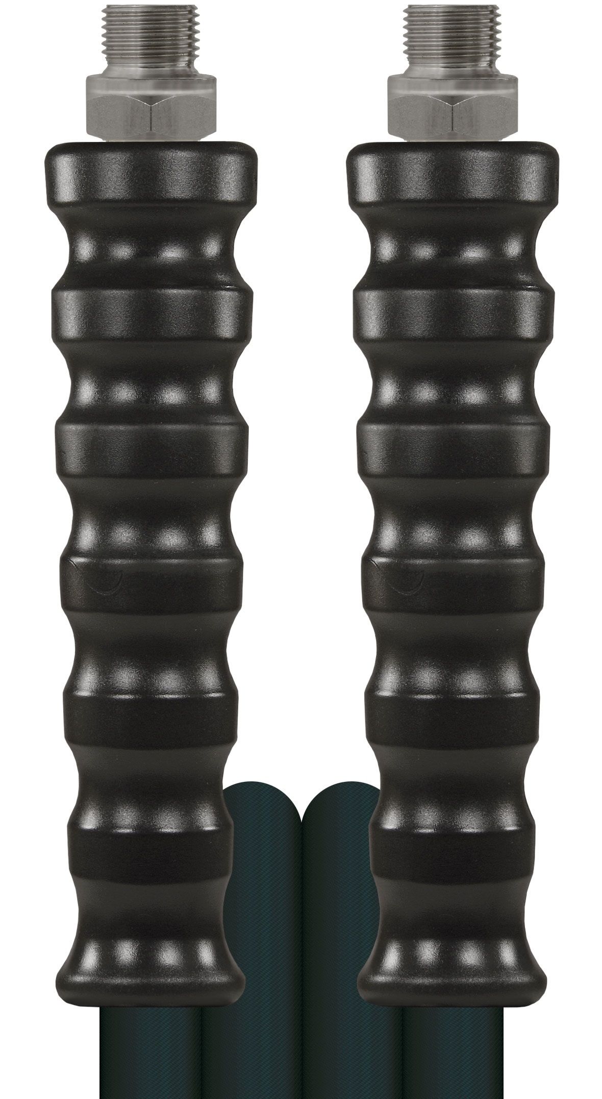High pressure hose black 2 wire DN10 with 3/8" male BSP fittings