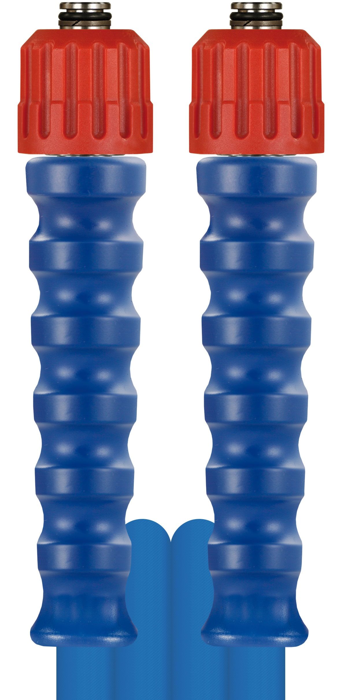 Blue 10m High Pressure Hose, 600 Bar, 2 Wire, DN10, M24 F x M24 F, Wrapped
