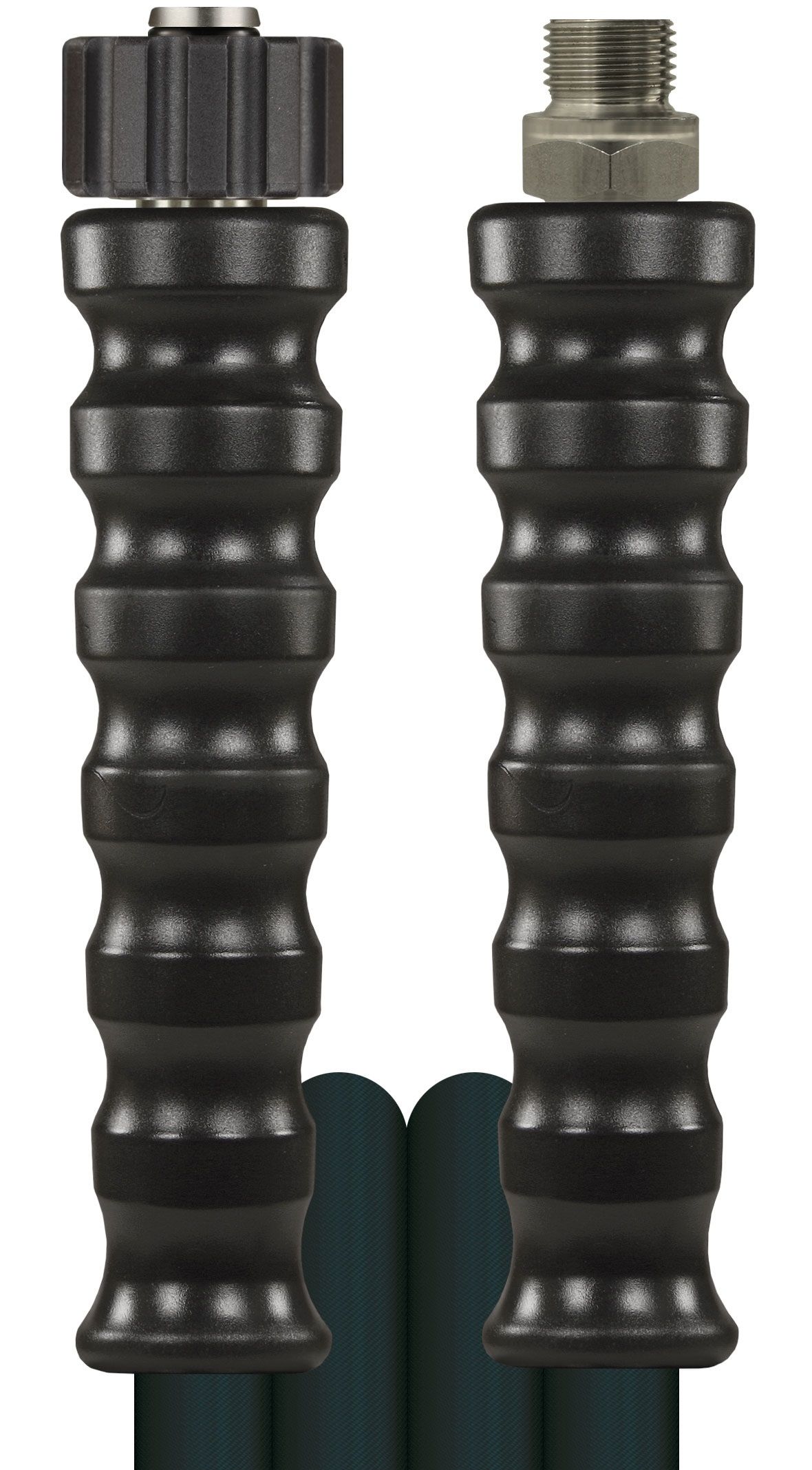 R+M Suttner Black 15m High Pressure Hose, 400 Bar, 2 Wire, DN10, M22 F x 3/8" M, Wrapped