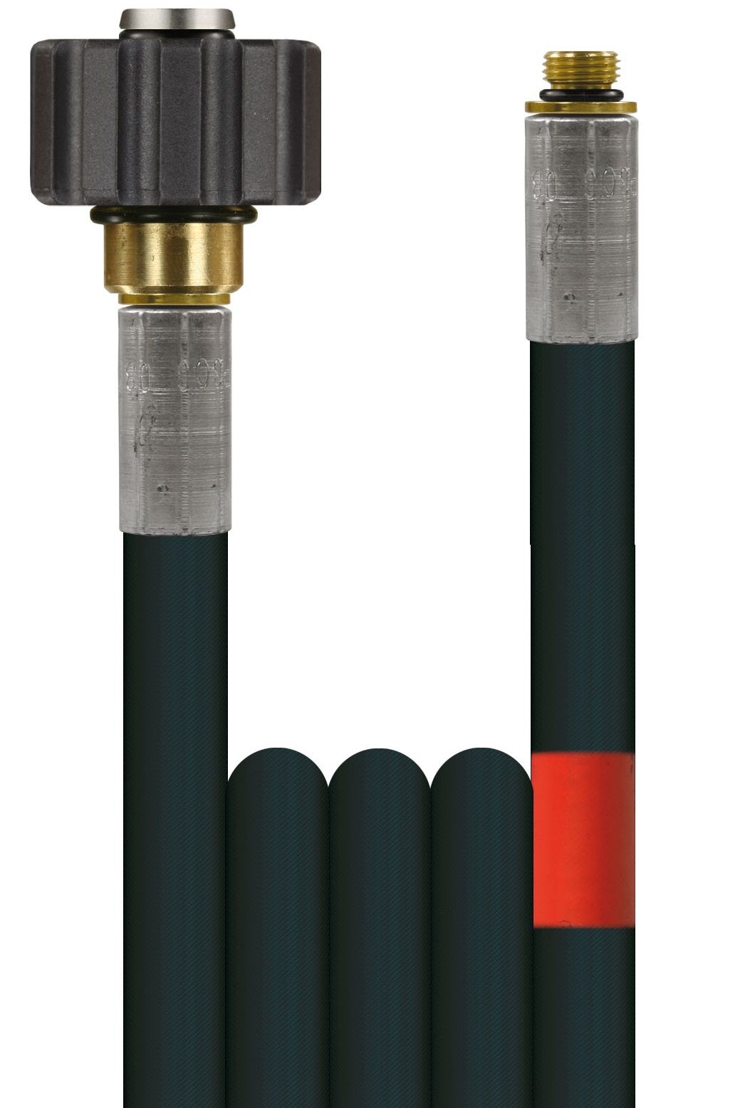 R+M Suttner Black 10 Metre 300 Bar Sewer Hose, M22F x 1/8" M Ends (DN6) Smooth