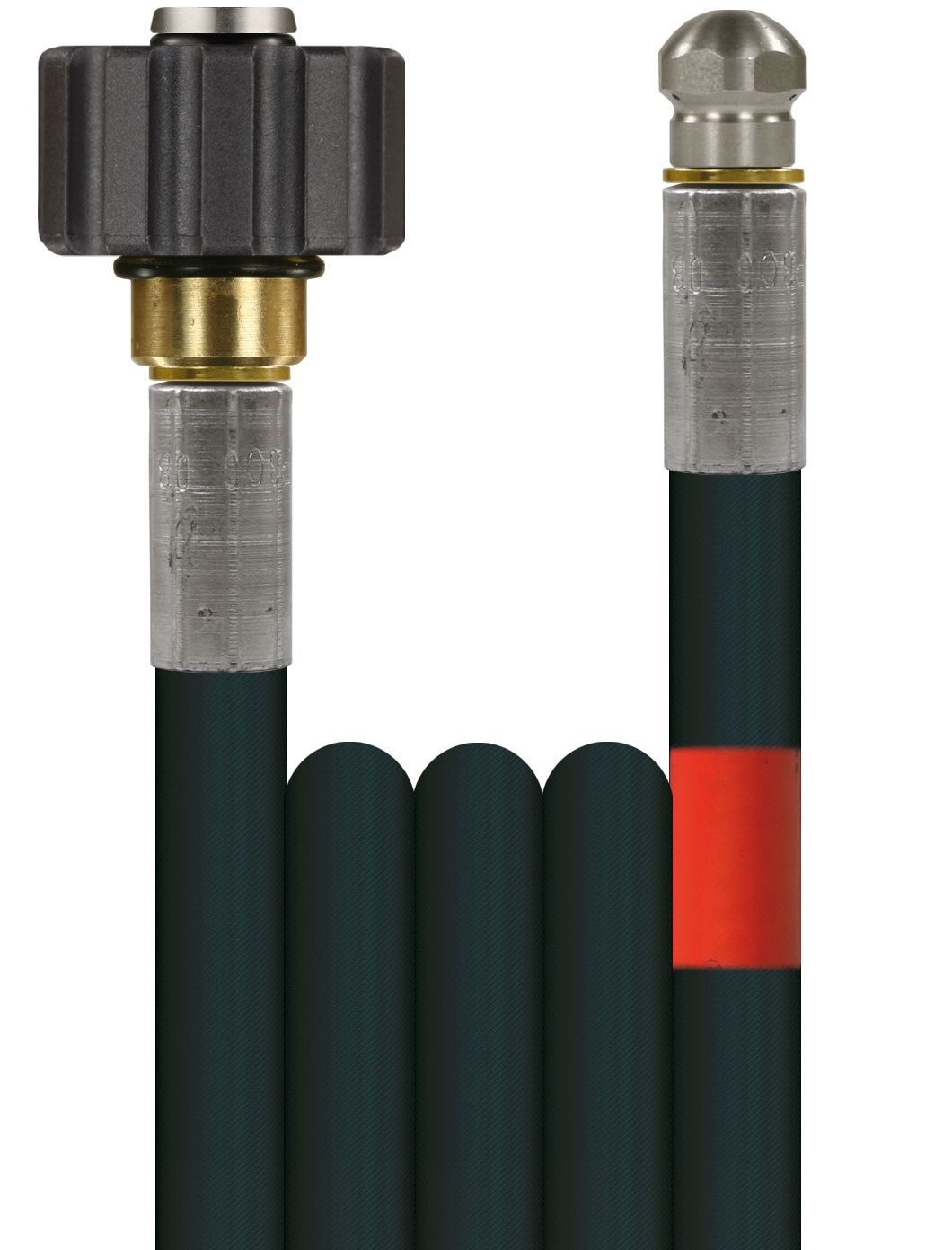 R+M Suttner Black 30 Metre 300 Bar Sewer Hose, M22F x 1/8" Nozzle (DN6) Smooth