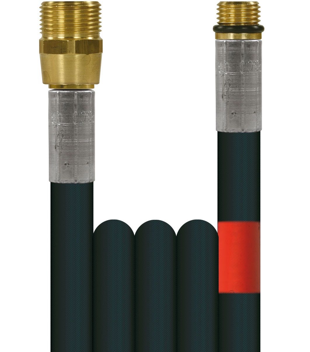 R+M Suttner Black 10 Metre 300 Bar Sewer Hose, M22M x 1/4" M Ends (DN6) Smooth