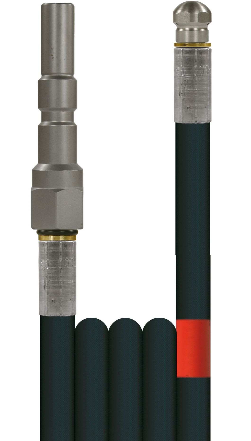 R+M Suttner Black 10 Metre 300 Bar Sewer Hose, KEW x 1/8" Nozzle (DN6) Smooth