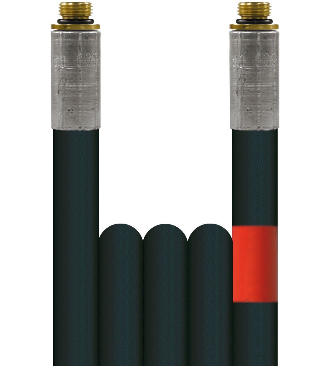R+M Suttner Black 10 Metre 300 Bar Sewer Hose, 1/8" M Ends (DN6) Smooth
