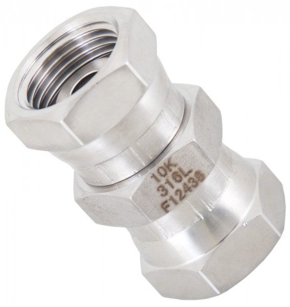 Female to Female Stainless Steel Swivel Adaptor – 3/8" BSP F x 3/8" BSP F, 690 Bar (10K), AISI 316L
