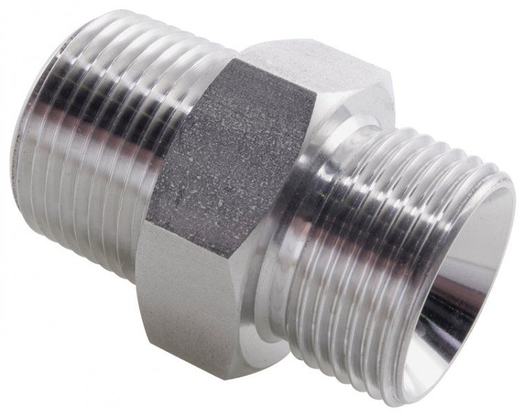 Stainless Steel BSP x NPT Nipple 3/4" M BSP x 3/4" M NPT, AISI 316, 315 Bar