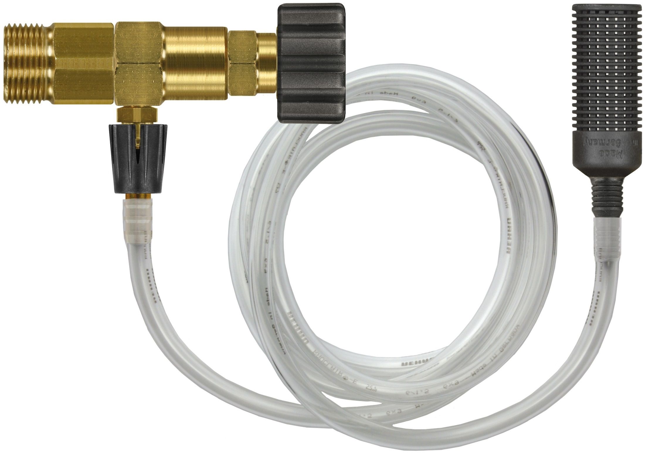 Suttner RM300 Adjustable Chemical Injector and Hose – 1.8mm Nozzle, M22 F x M22 M, 220 Bar