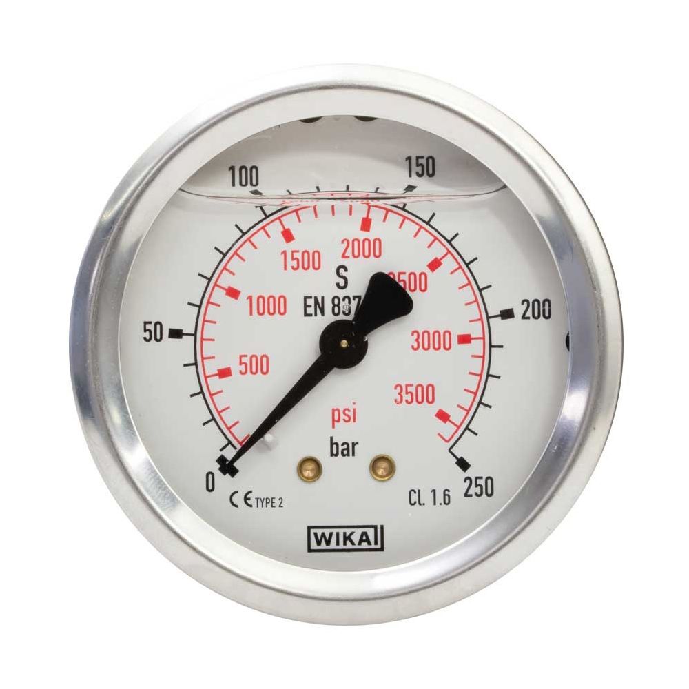 Gauge 0-400 Bar 63mm 1/4" M Rear WIKA