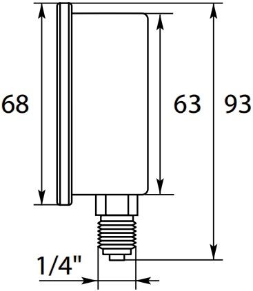 R+M Suttner Pressure Gauge 0-40 Bar 1/4" M Bottom Inlet – image 2