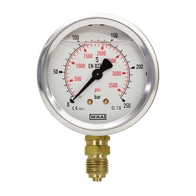 Gauge 0-100 Bar 63mm 1/4" M Side WIKA
