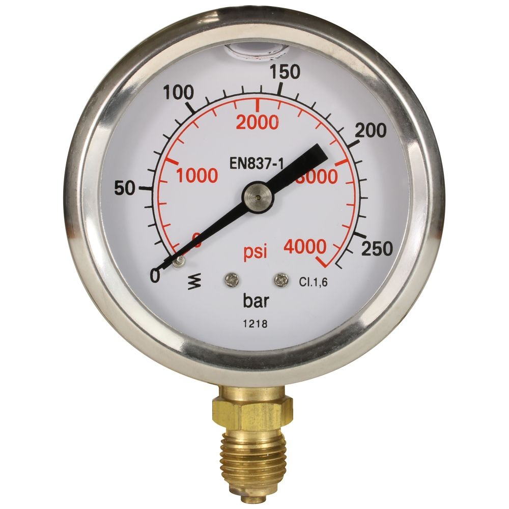 Pressure Gauge 0-250 Bar with Bottom Entry