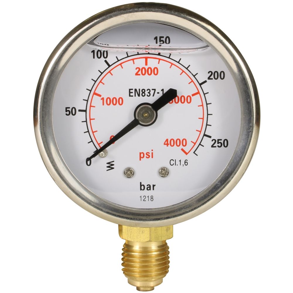 Pressure Gauge 0-250 Bar with Bottom Entry