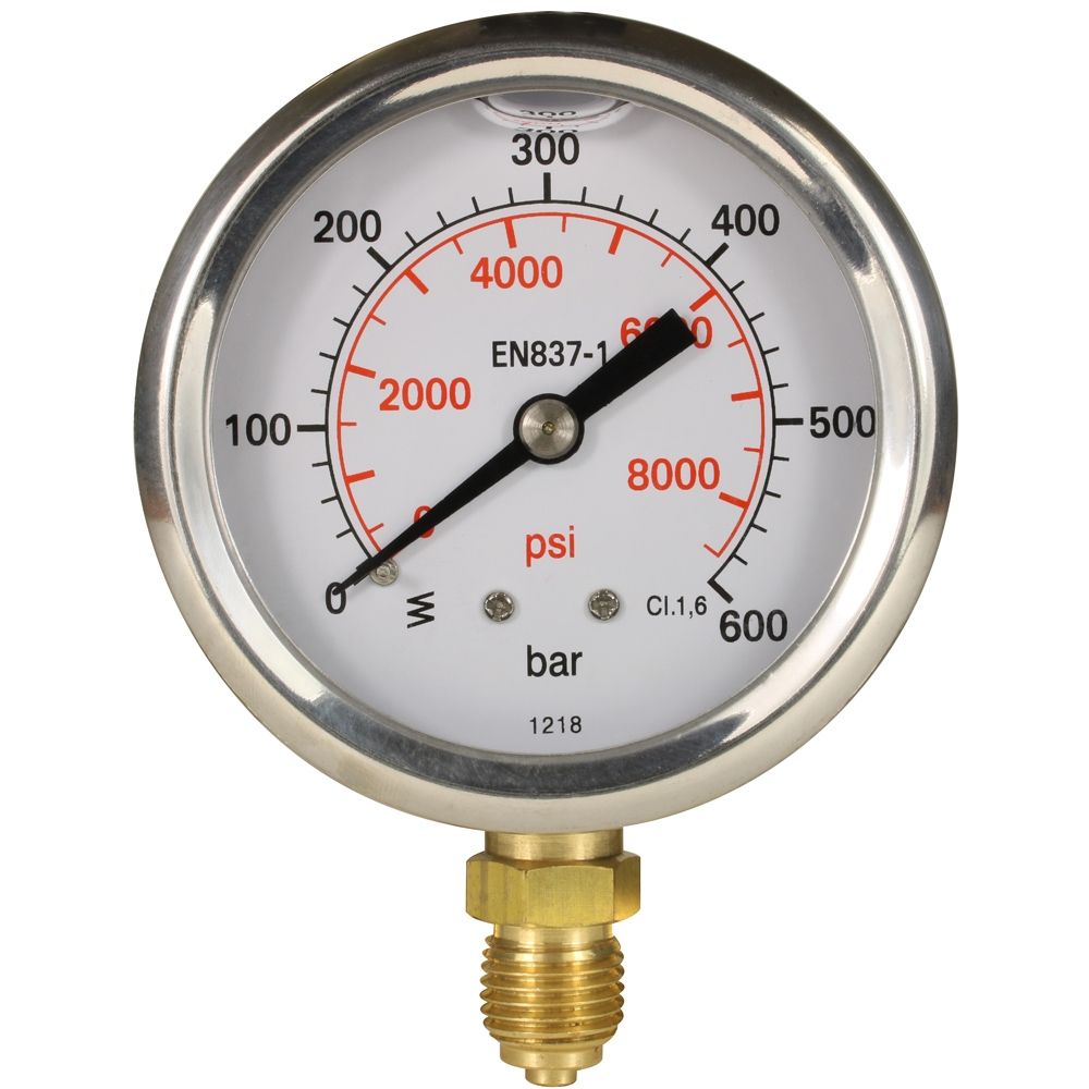 Pressure Gauge 0-600 Bar with Bottom Entry