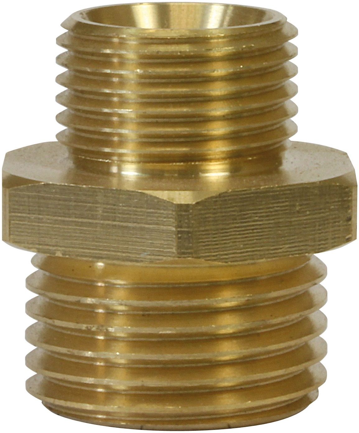 R+M Suttner Male to Male Brass Double Nipple Adaptor-1/8" M to 1/4" M, 400 Bar