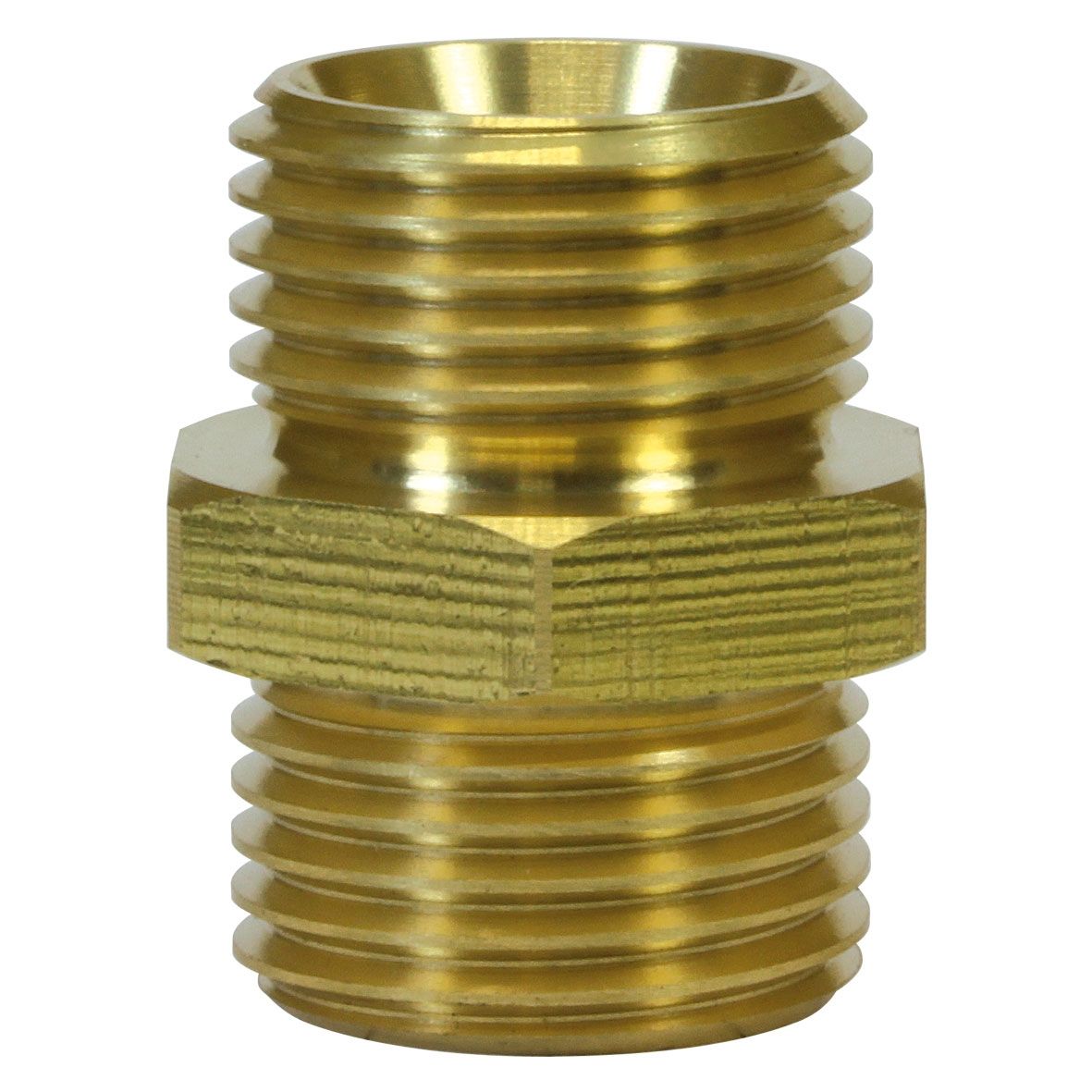R+M Suttner Male to Male Brass Double Nipple Adaptor-3/8" M to 3/8" M (25mm high), 400 Bar