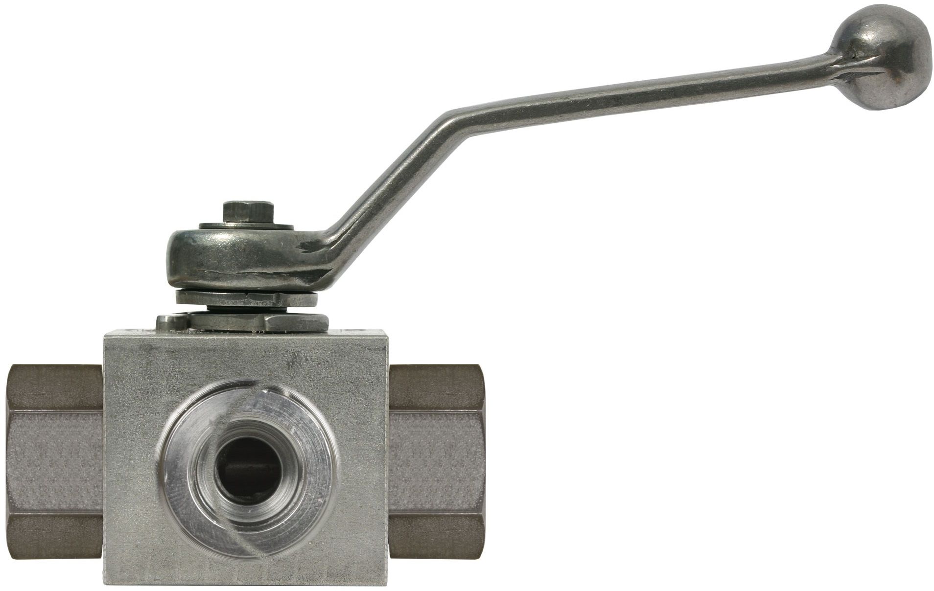 R+M Suttner Ball Valve + Lever Handle 1/4" F x 1/4" F x 1/4" F Zinc Plated Steel ( 3 Way L - Form )