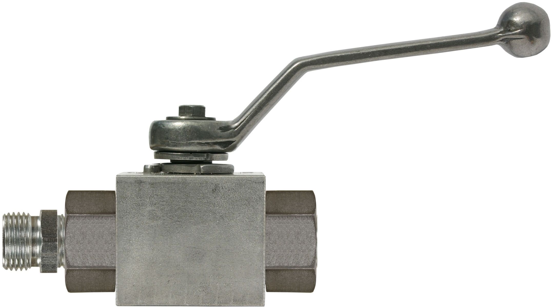 R+M Suttner Ball Valve + Lever Handle 16mm Tube x M22 M Zinc Plated Steel, 500 Bar