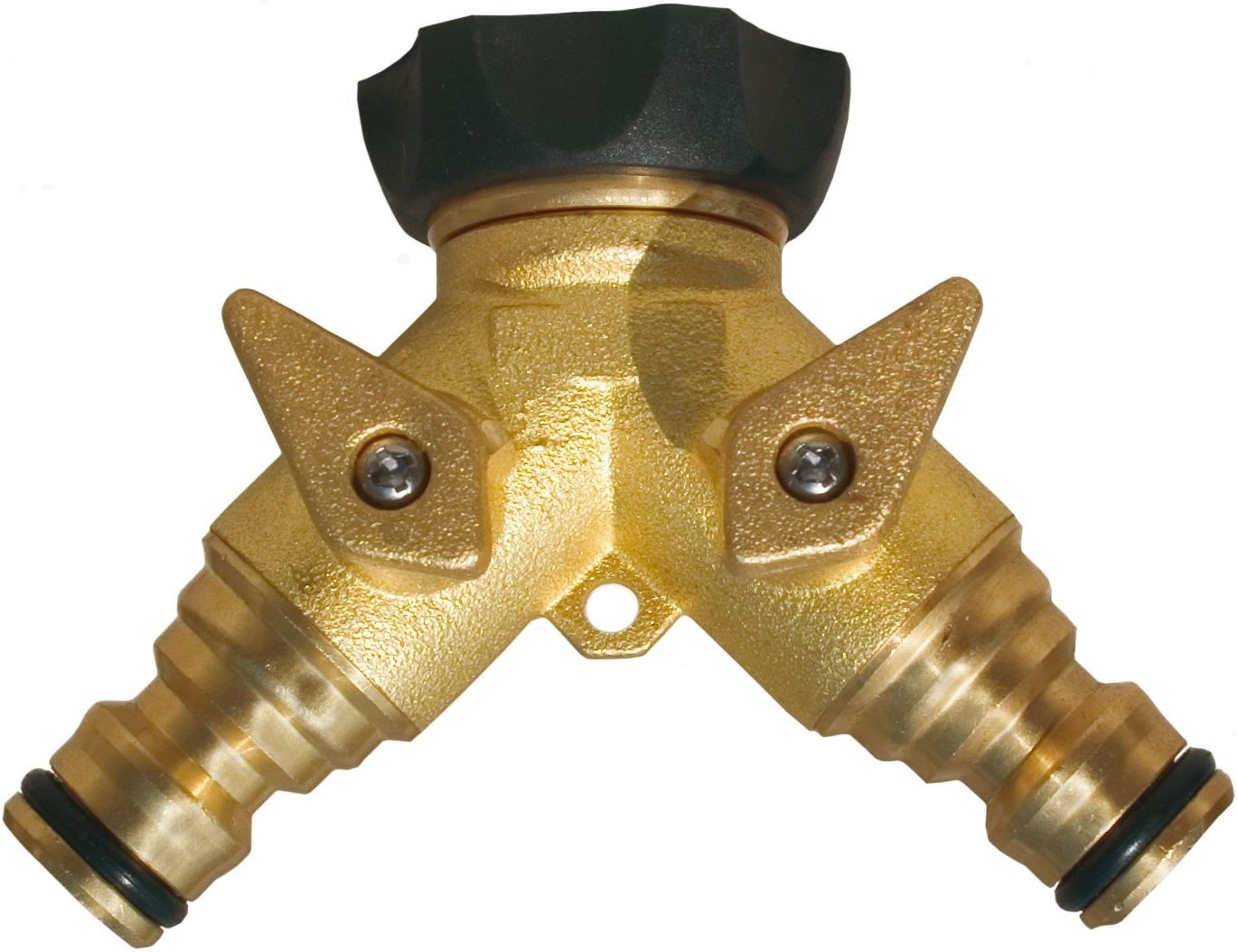 Brass Y Connector for Garden Tap – Twin Outlet 3/4" with Valves