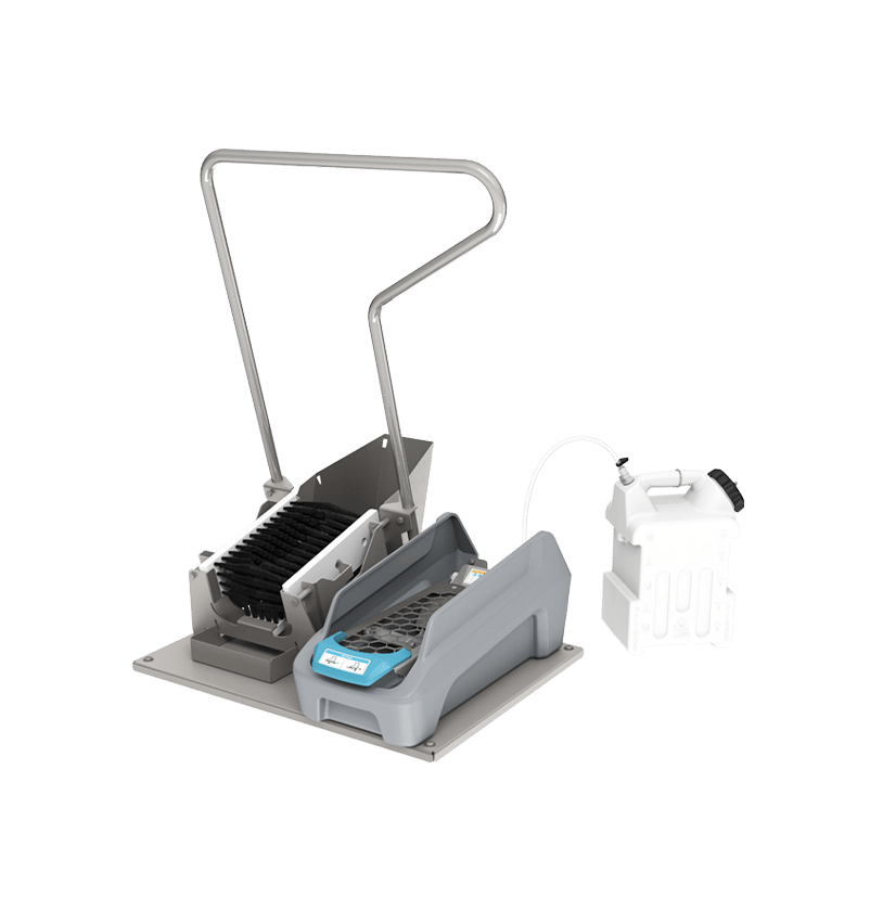 FOAMit Airless Footwear Sanitizing Unit with Boot Scrubber and Combo Base Plate – product image