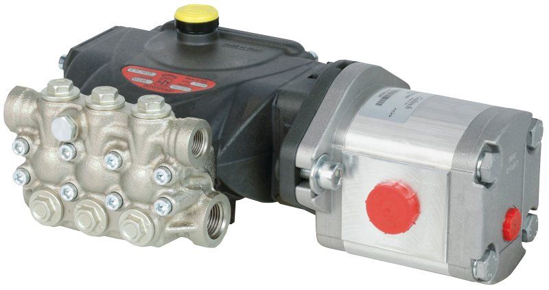 INTERPUMP 180 Bar max water pressure
13.5 Lpm max water flow
6.3Hp, 4.63kW @ 2800Rpm
26.5Lpm, 130Bar oil @ 2800Rpm
8.5cm³/rev oil displacement
1/2"BSPF water inlet
3/8"BSPF water outlet
1/2"BSPF hydraulic inlet/outlet
1/4"BSPF hydraulic bypass por