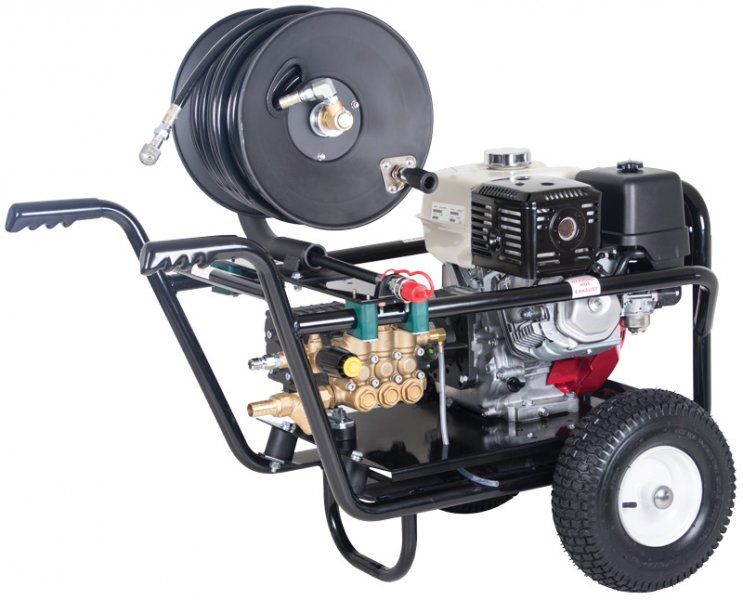 Jet 30125 Honda GX390 Petrol Drain Jetter and Pressure Washer, 125 Bar, 30 LPM, with 40m Hose Reel