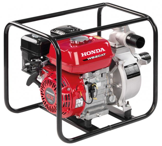 Honda WB20 petrol water pump in protective carry frame