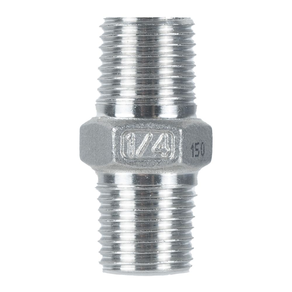 150lb BSP Hex Nipple Coupling Adaptor-1/4" M to 1/4" M