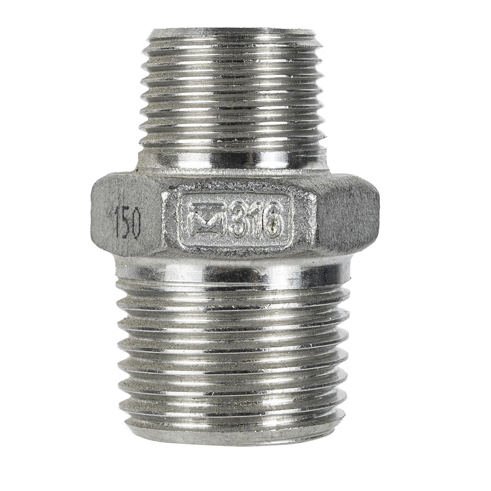 150lb BSP Hex Nipple Coupling Adaptor-3/8" M to 1/2" M