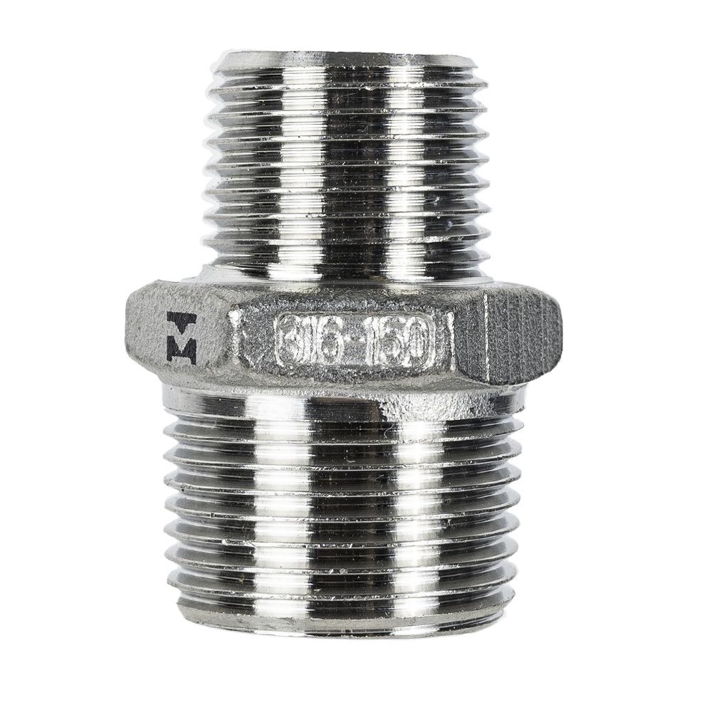 150lb BSP Hex Nipple Coupling Adaptor-1/2" M to 3/4" M