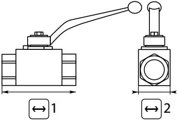 R+M Suttner Ball Valve + Lever Handle 1/2" F x 1/2" F Zinc Plated Steel, 500 Bar – image 2