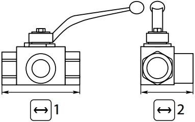 R+M Suttner Ball Valve + Lever Handle 1/2" F x 1/2" F x 1/2" F Zinc Plated Steel ( 3 Way L - Form ) – image 2
