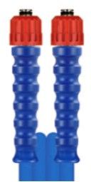 Blue 20m High Pressure Hose, 600 Bar, 2 Wire, DN10, M24 F x M24 F, Wrapped
