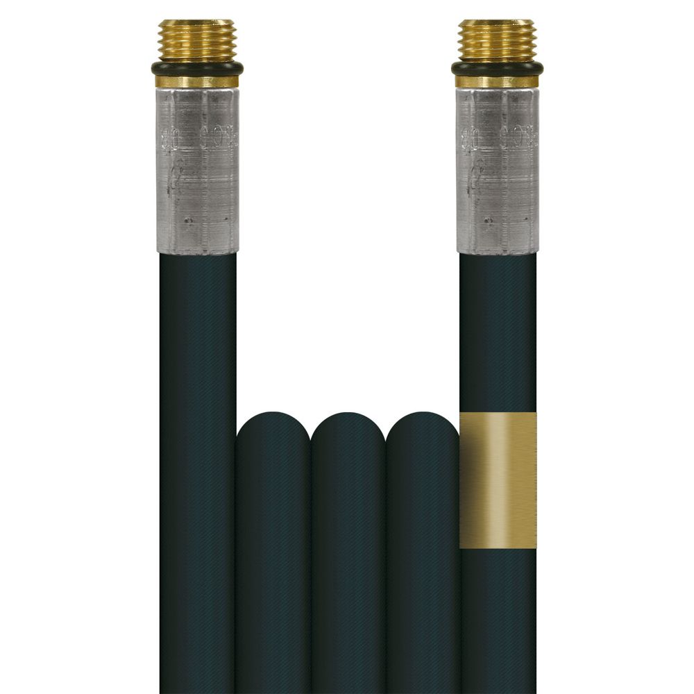 R+M Suttner Black 30 Metre 300 Bar Sewer Hose, 1/4" M Ends (DN6) Smooth