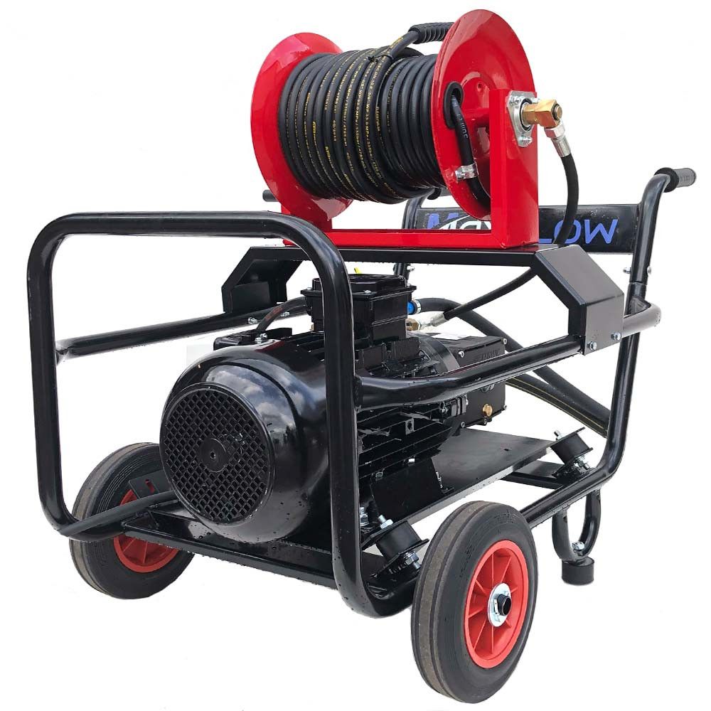 Maxflow Industrial Electric Pressure Washer Trolley Frame, 400V, 30 LPM, 200 Bar, 30m Reel – image 2