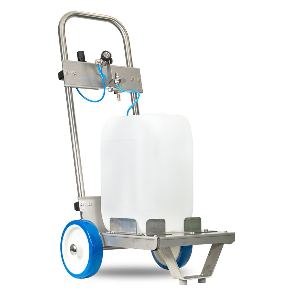 TecPro stainless steel fogging trolley with single nozzle for industrial hygiene applications