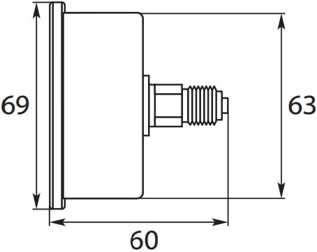 Pressure Gauge 0-400 Bar with Rear Entry – image 2