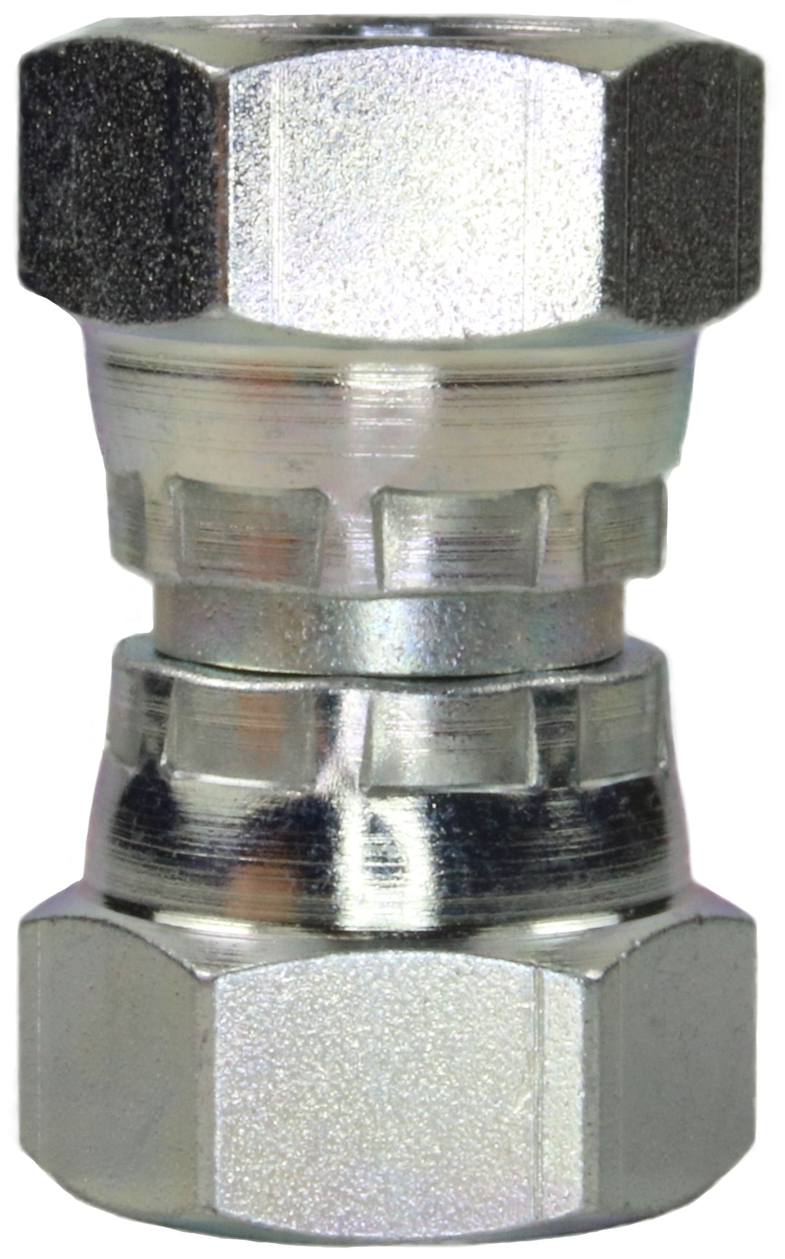 3/8" BSP Female x Female Stainless Steel Adaptor with Swivel Nut – 400 Bar